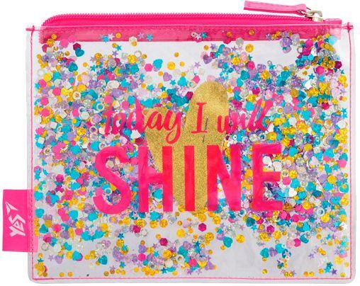 Пенал косметичка с блестками Shine YES разноцветный
