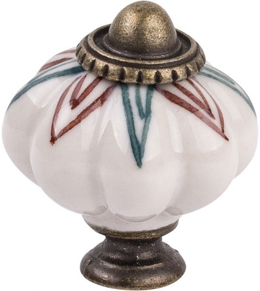 Меблева ручка 31463 антична бронза/з малюнком Ferro Fiori CR 9140.34