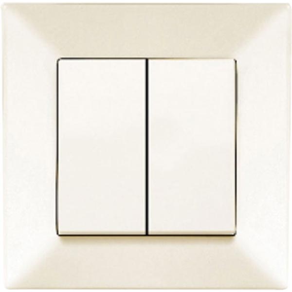 Выключатель двойной Viko Meridian кремовый