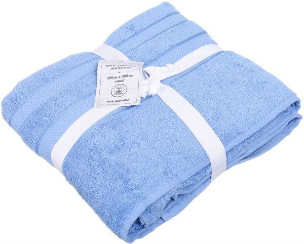 Простынь махра 150x200 см синий ТЕКС 