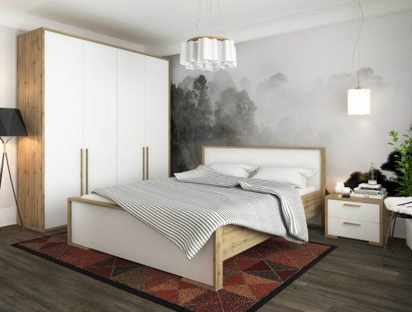 Шафа SOKME 4Д Франческа дуб вотан/білий 