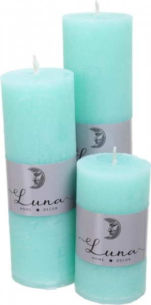 Свічка Рустік циліндр бірюзовий C5510-3145 Luna