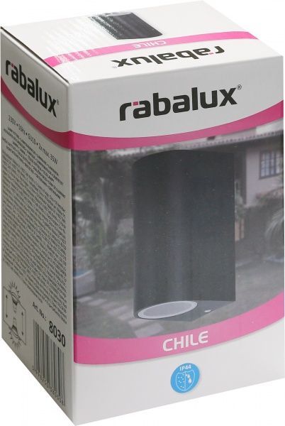 Светильник настенный Rabalux Chile 8030 GU10 35 Вт IP44 черный 