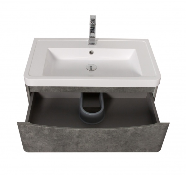 Тумба подвесная Aqua Rodos Vista серый мрамор с умывальником Ваr 75 см