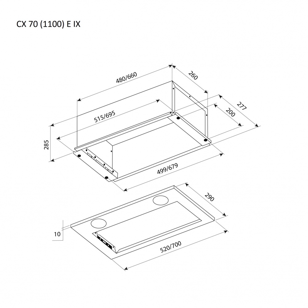 Вытяжка Pyramida CX 70 (1100) E IX