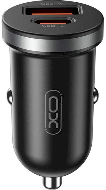 Автомобильное зарядное устройство Xo CC56 Mini 1xUSB-A/1xUSB-C/30W Car Charger Black (CC56_BLACK)