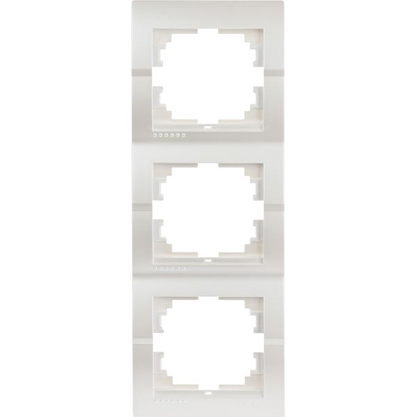 Рамка трехместная Lezard DERIY вертикальная жемчужно-белый 702-3000-153