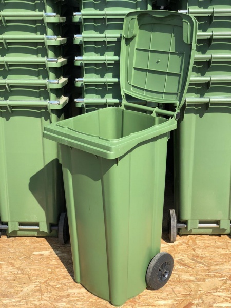 Контейнер Plastik Gogic для збору та зберігання твердих побутових відходів Преміум 120 л сірий