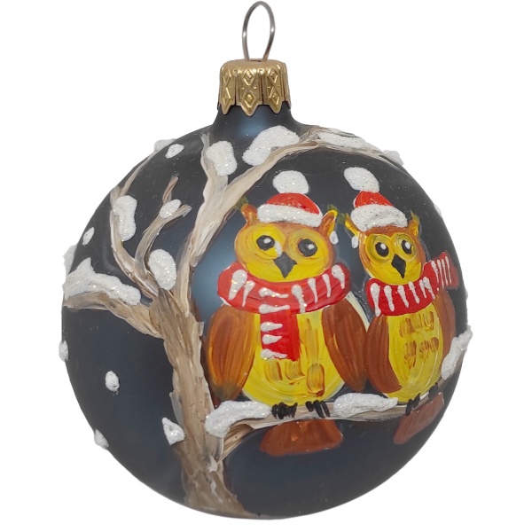 Куля новорічна 80 мм синій 9411