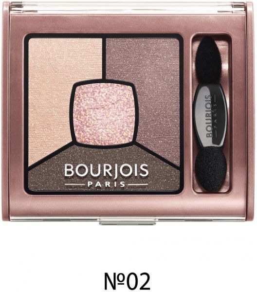 Тіні для повік Bourjois Smoky Stories квадро № 02-рожево-коричнева гамма + рожевий шіммер 3,2 г