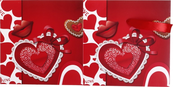 Коробка складная Цветы/сердца 20x20x20 см (EBXM9850)