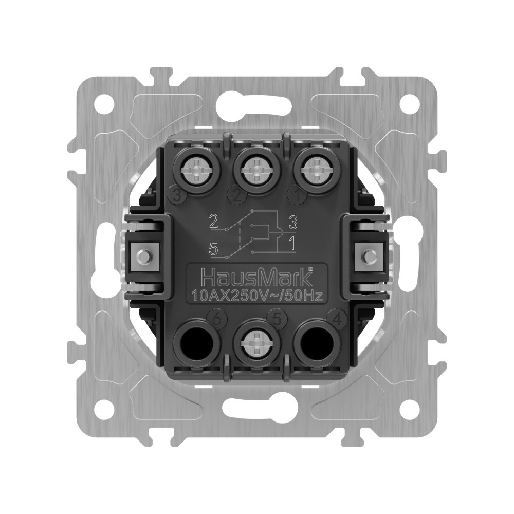 Вимикач перехресний одноклавішний HausMark Bela з підсвіткою чорний