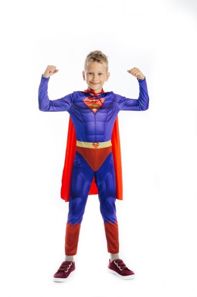 Костюм новорічний КАРНАВАЛІЯ Супергерой 3D р.122 синій 