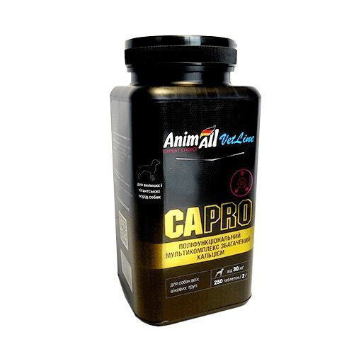Вітамінно-мінеральний комплекс Animall Vetline Ca PRO для собак великих порід 250 табл./2 г