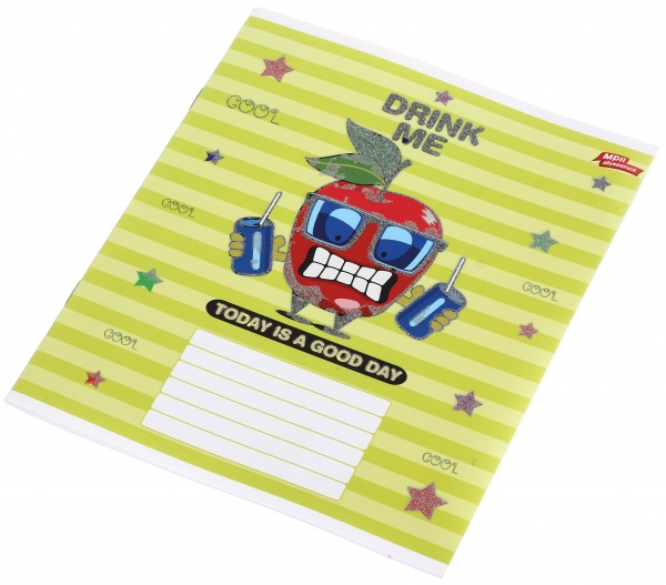 Тетрадь школьная с глитером 18 листов в линейку в ассортименте Мечты сбываются