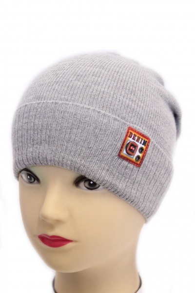 Шапочка дитяча для хлопчиків Kraft+ р.48-50 світло-сірий 2535 