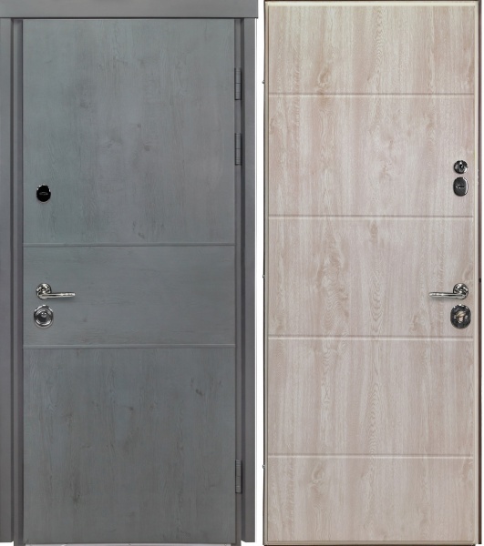 Двері вхідні Булат Термо House-703/вулична Антрацит / Дуб полярний антрацит / дуб полярний 2050x950 мм праві