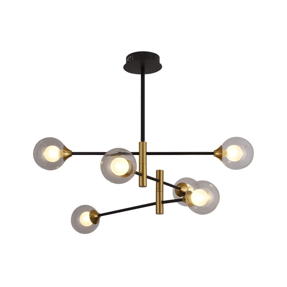 Люстра Miorro Prato 6x8 Вт G9 черный с золотом 51-313-006