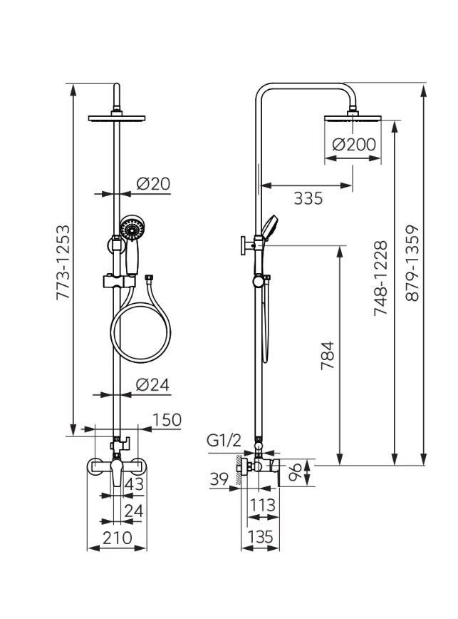 Душевая система Ferro RENNTO хром NP84-BNT7U