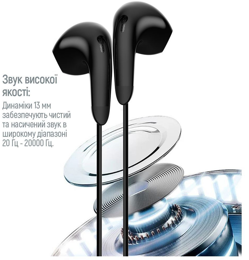 Навушники ColorWay Wired Earphone Sound Wave black (CW-WD04BK)