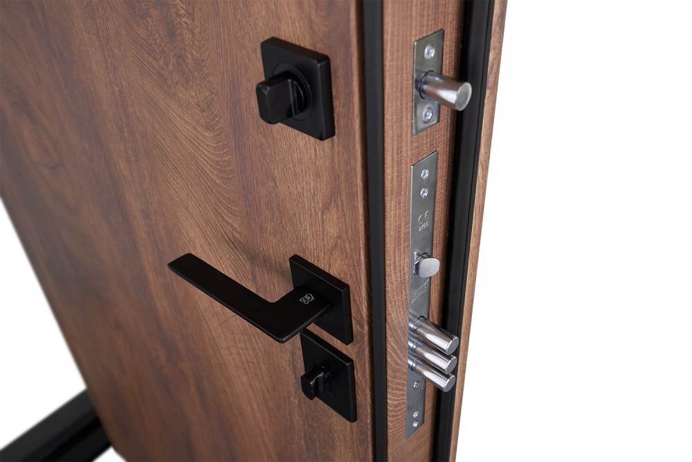 Дверь входная Abwehr КС (585+0) 086L (СДК)+ (СДК) спил дерева коньячный 2050х860 мм левая