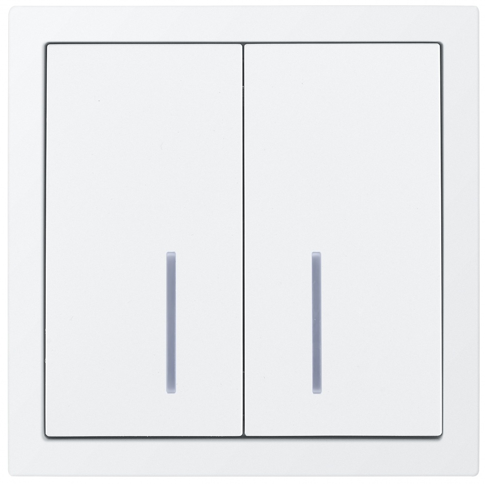 Механізм вимикача двоклавішний HausMark Juna з підсвіткою білий матовий 7041-0988-112QC