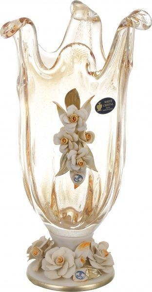 Ваза White Cristal VENEZIA, 23х23х40 см
