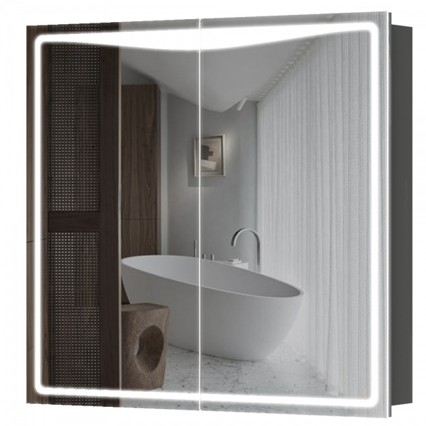 Зеркальный шкаф Aquarius Савойя с LED-подсветкой 80 графит 