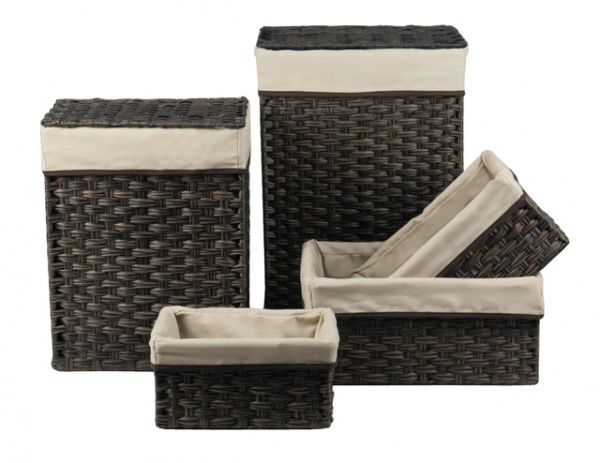 Кошик плетений з текстилем Tony Bridge Basket 36x25x46 см JC16-1AB-2 