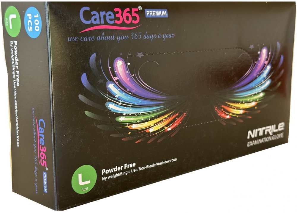 Перчатки медицинские Care365 одноразовые нитриловые чорные р. 9 (L) 100 шт./уп.