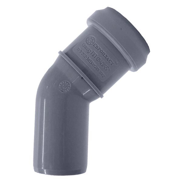 Колено канализационное внутреннее Европласт 40 мм 45°