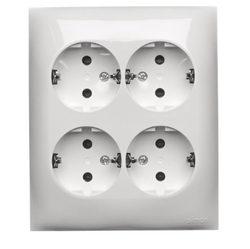 Розетка четверна із заземленням Simon Aquaclick IP20 білий ACGSZN4/11