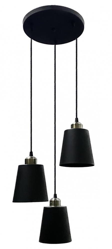 Люстра підвісна Геотон Коло BK130/3MR 3x40 Вт E27 чорний 49567
