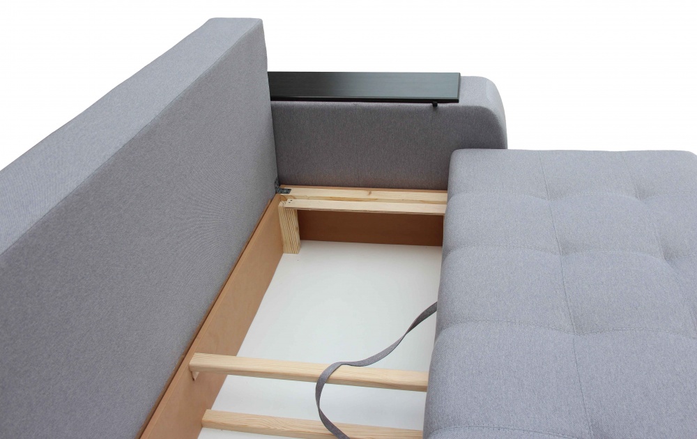 Диван прямой Берегиня Батлер правый серый графит 2430x1100x910 мм