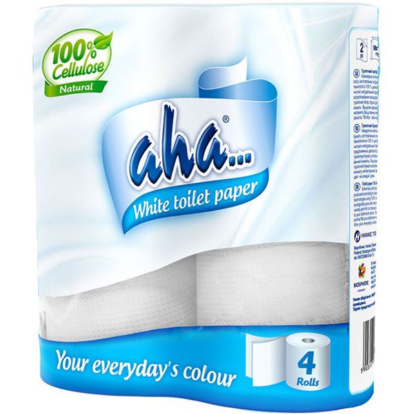 Бумага туалетная Aha белая 4 шт