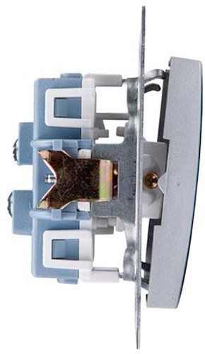 Вимикач двоклавішний Simon 54 без підсвітки 10 А 250В сріблястий DW6/2.01/43