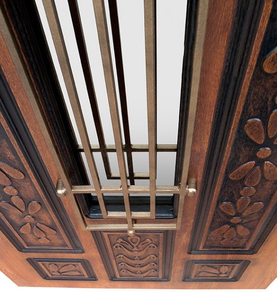 Двері вхідні Abwehr АП1-127 (V) (K7) (СПЗ) (ЗК) 086П (ЗД+ПТ2) дуб золотий 2050х860мм праві