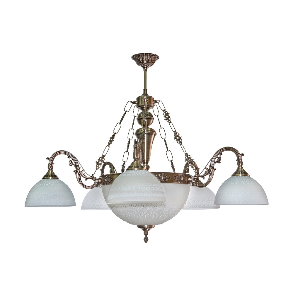 Люстра підвісна Фабрика Світла Опера НСБ 020-(5+3)х60-181 11x60 Вт E27 антична латунь/патина