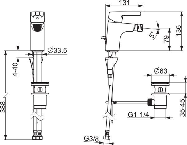 Смеситель для биде Oras Saga Style 3918FH