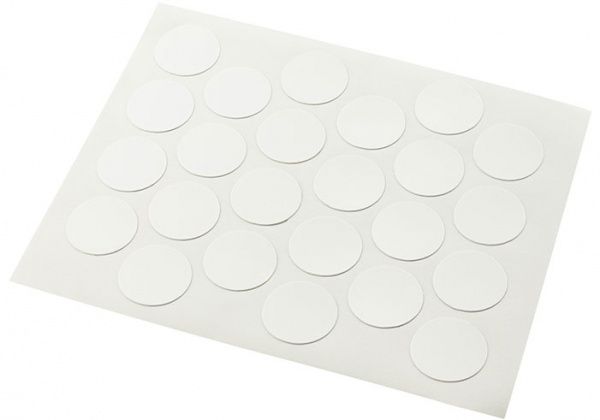 Заглушка самоклеющаяся на минификс d20 мм 24 шт. белый глянец DC