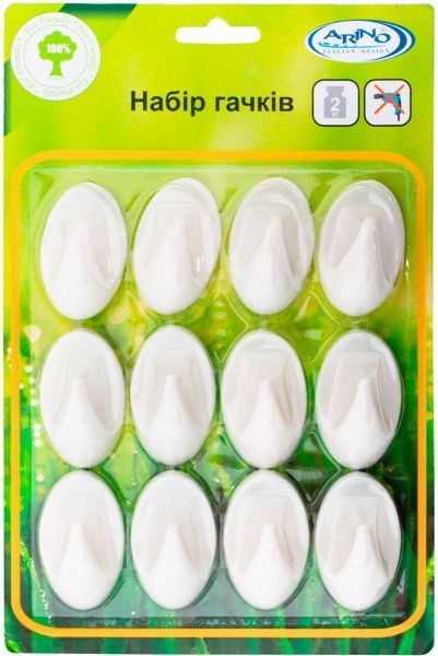 Крючок мебельный  Arino Arino СК3 12 шт белый