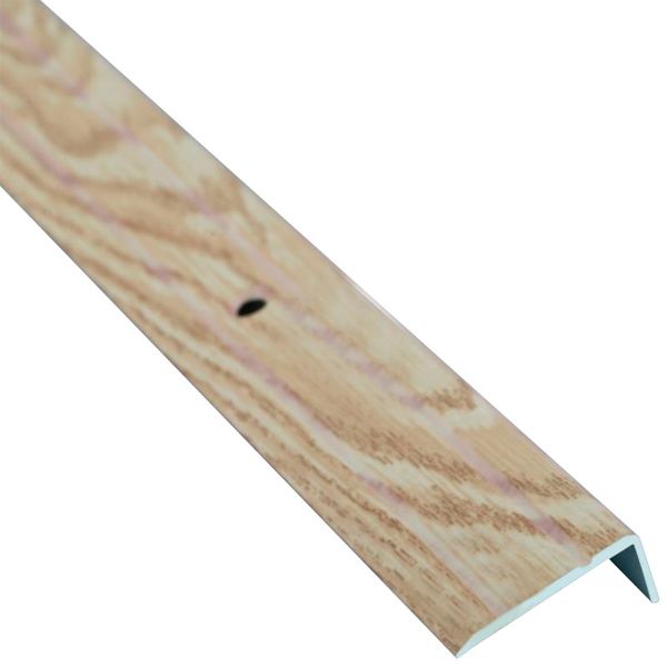 Порожек алюминиевый декорированный Braz Line рифленый с отверстиями 24,5х20x900 мм дуб капучино