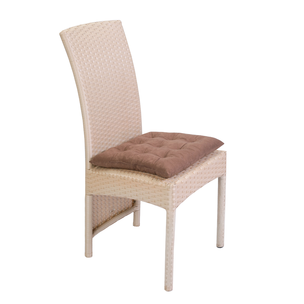 Подушка на стілець стьобана 9 закріпок коричневий Mira 06