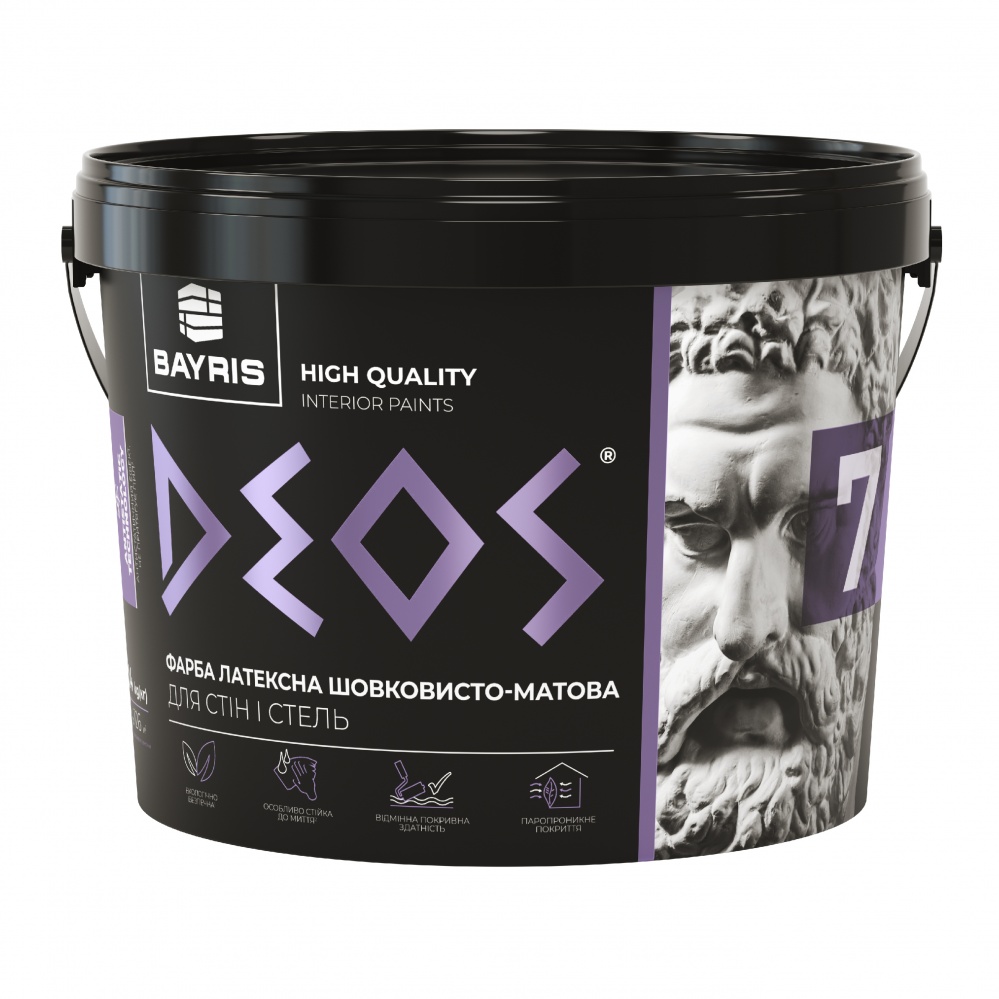Краска интерьерная латексная Bayris DEOS 7 шелковистый мат 14кг