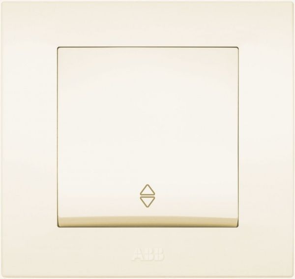 Вимикач прохідний одноклавішний ABB Cosmo без підсвітки 10 А кремовий 619-010300-209