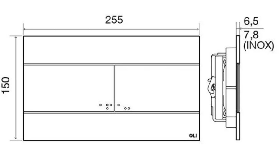 Комплект інсталяції Oliveira 3 в 1, клавіша SLIM хром