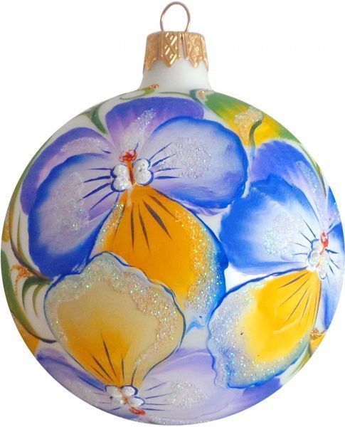 Куля скляна Квіти 1 d100 К-849-100 білий