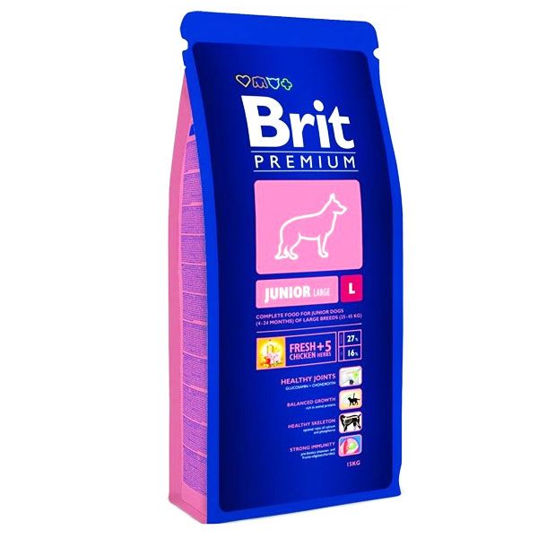 Корм Brit Premium Dog junior L 15 кг