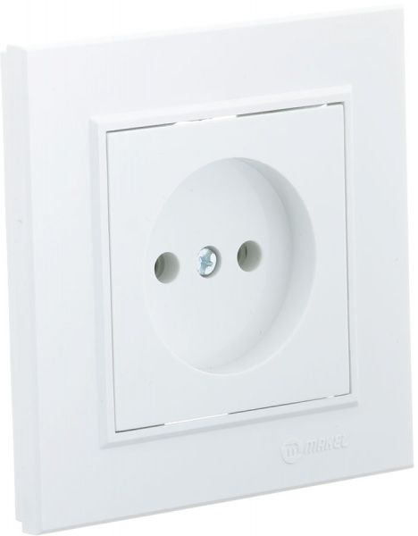 Розетка без заземления Makel Karea 00 без шторок без крышки белый