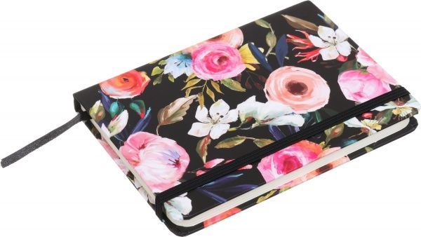 Блокнот Літні квіти 10,5x14,5 см чорний